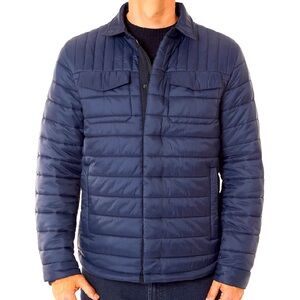 EUC Slate & Stone navy blue quilted packable snap & zip up puffer jacket XL